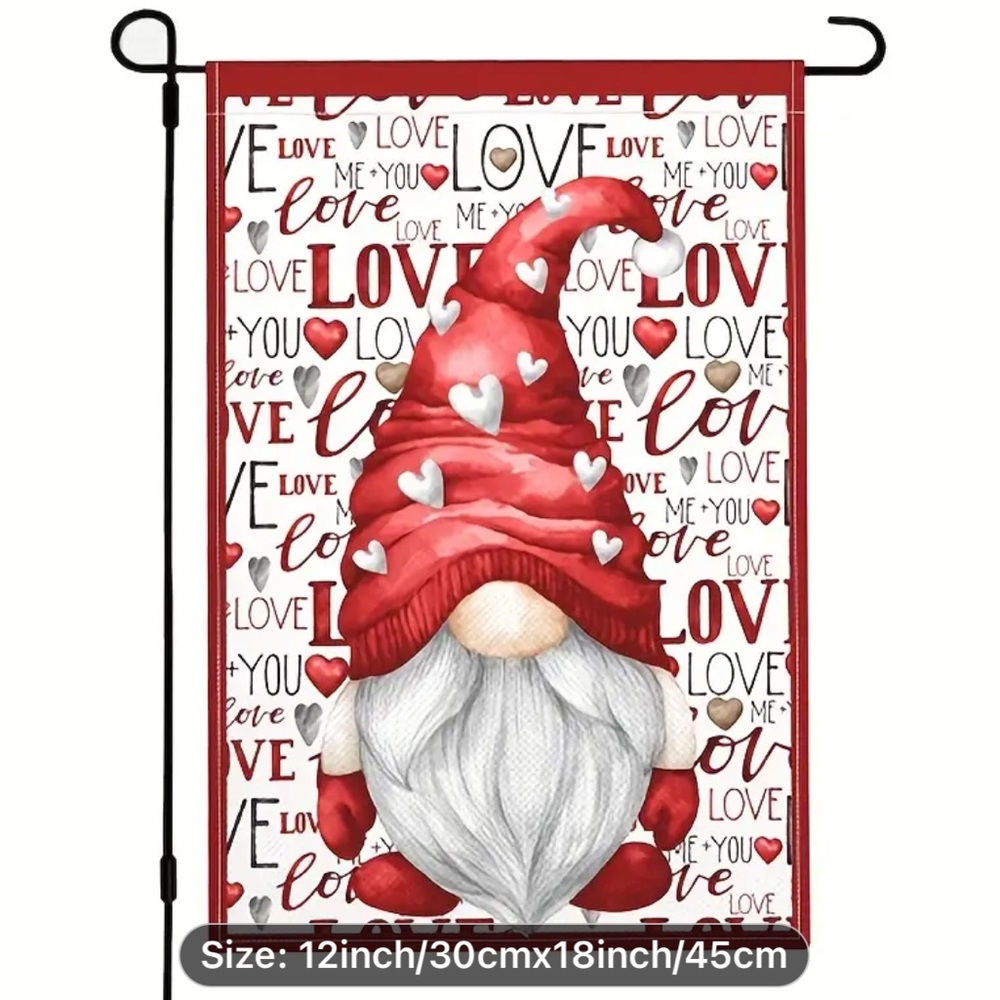 Valentine’s Day Gnome Garden Flag